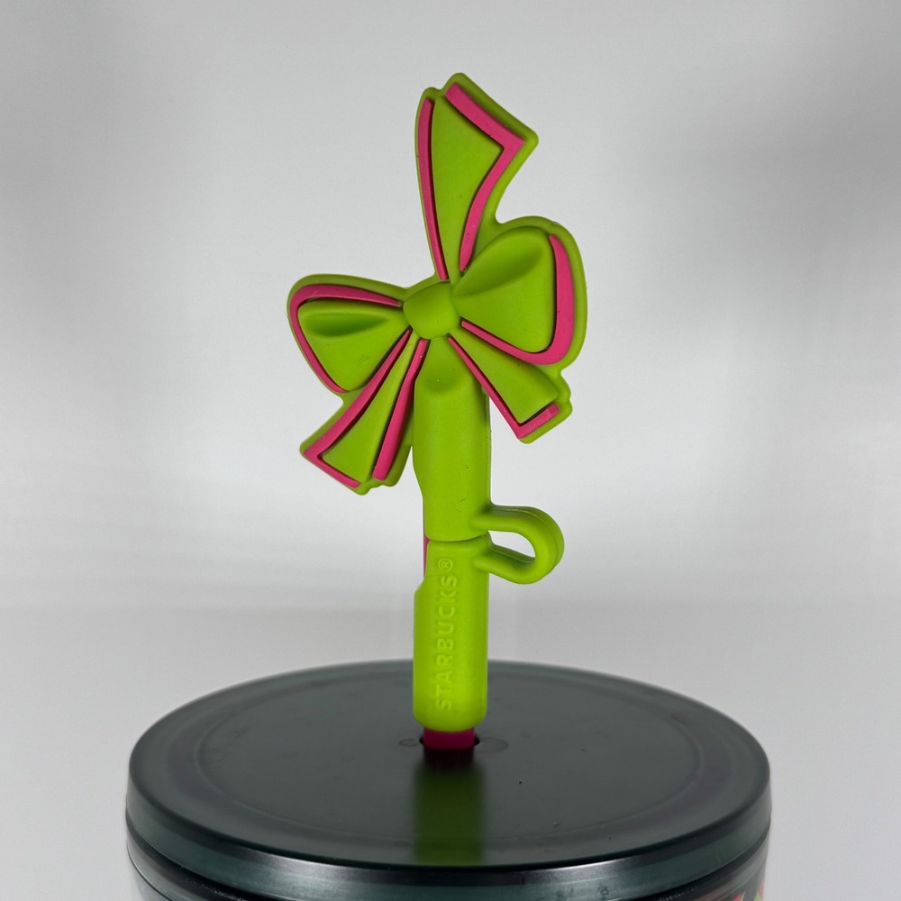Starbucks 2023 Holiday Venti Tumbler 24oz Ornament Bow Straw Topper Cold Cup - Picture 6 of 12
